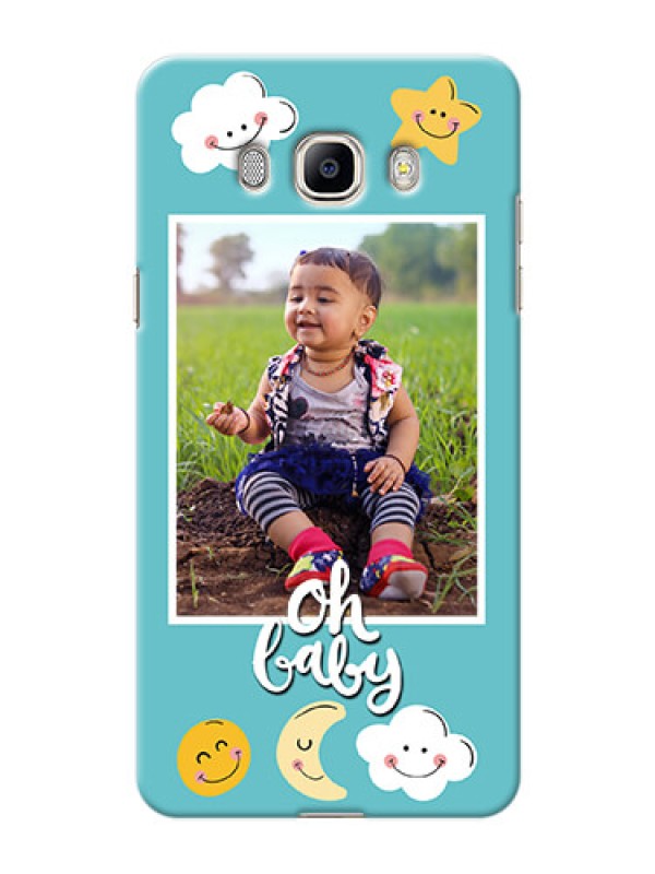 Custom Samsung Galaxy J7 (2016) kids frame with smileys and stars Design