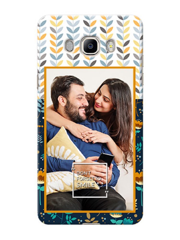 Custom Samsung Galaxy J7 (2016) seamless and floral pattern design with smile quote Design