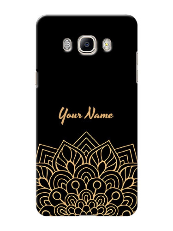 Custom Galaxy J7 (2016) Back Covers: Golden mandala Design