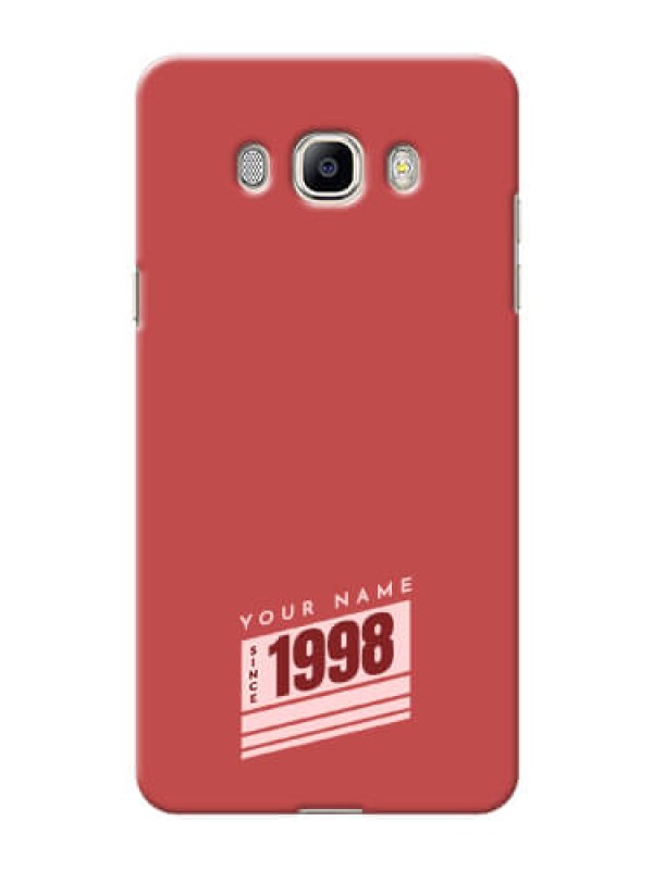 Custom Galaxy J7 (2016) Phone Back Covers: Red custom year of birth Design