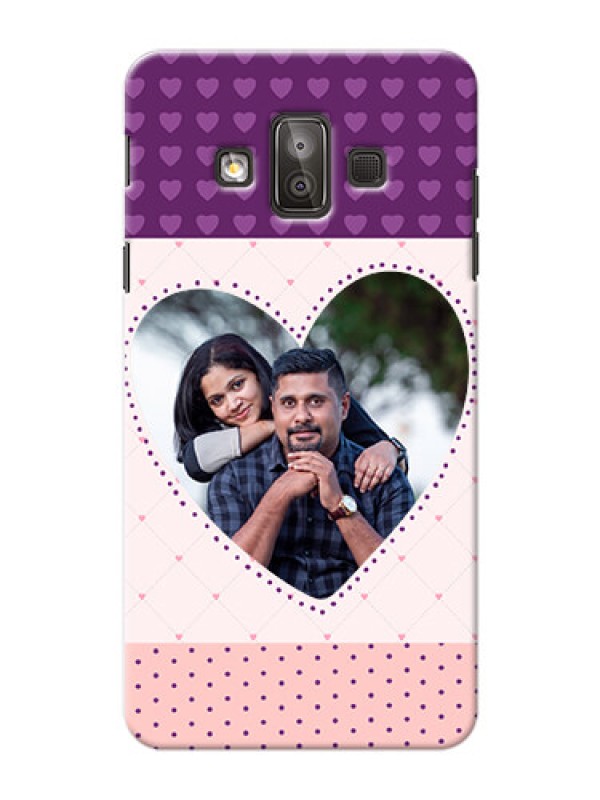 Custom Samsung Galaxy J7 Duo Violet Dots Love Shape Mobile Cover Design
