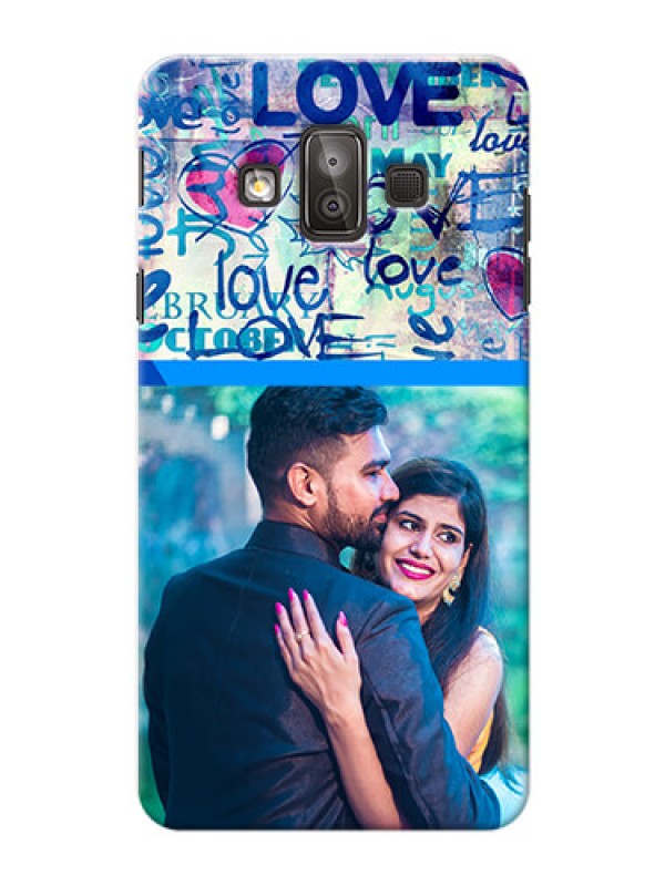 Custom Samsung Galaxy J7 Duo Colourful Love Patterns Mobile Case Design