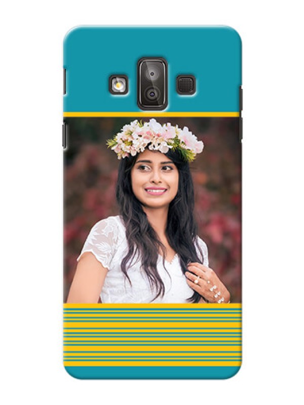Custom Samsung Galaxy J7 Duo Yellow And Blue Pattern Mobile Case Design