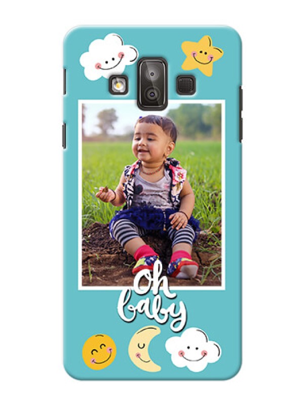 Custom Samsung Galaxy J7 Duo kids frame with smileys and stars Design
