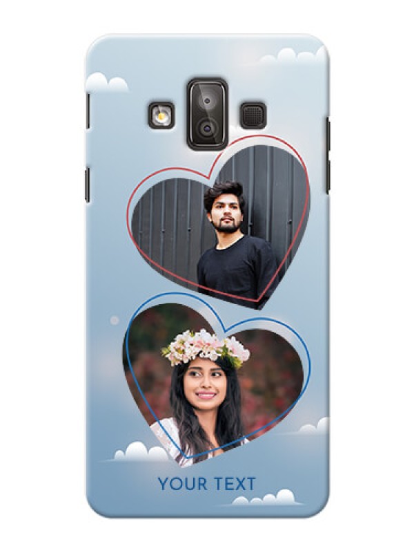 Custom Samsung Galaxy J7 Duo couple heart frames with sky backdrop Design
