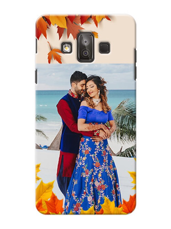 Custom Samsung Galaxy J7 Duo autumn maple leaves backdrop Design