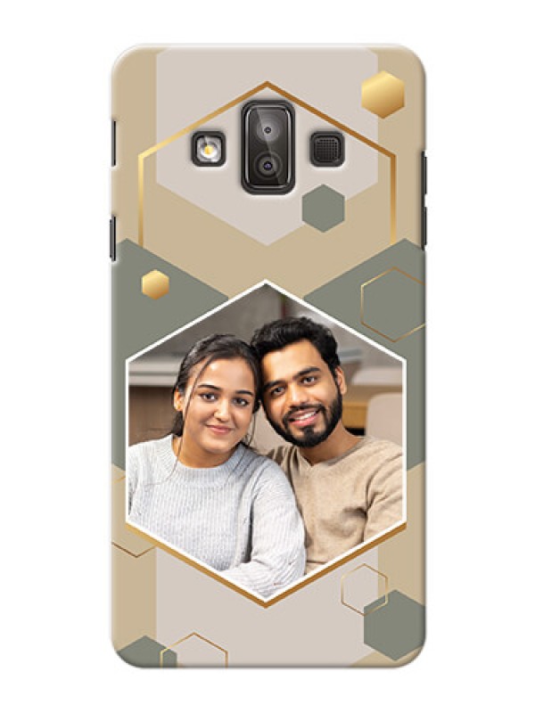 Custom Galaxy J7 Duo Phone Back Covers: Stylish Hexagon Pattern Design