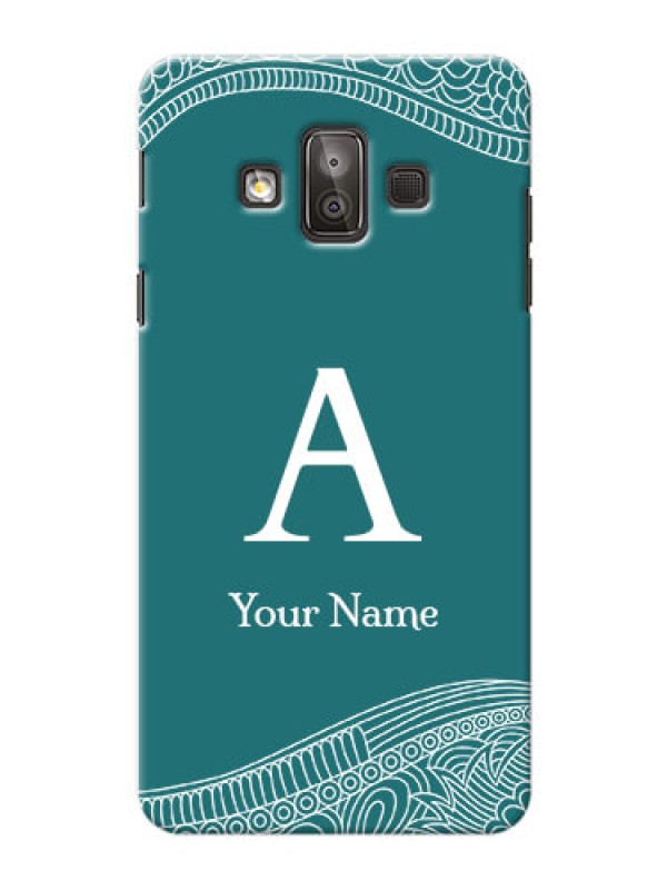 Custom Galaxy J7 Duo Mobile Back Covers: line art pattern with custom name Design