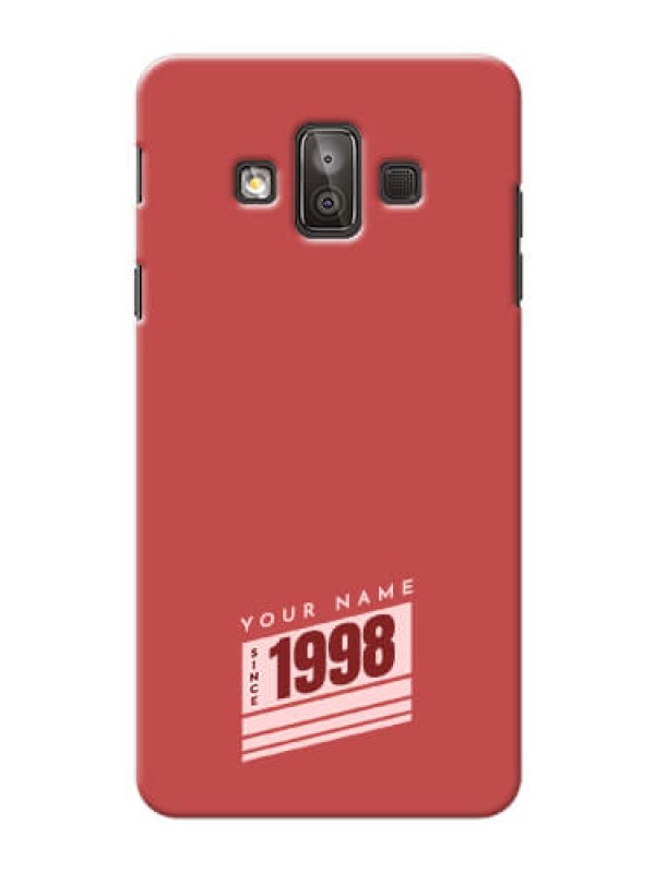Custom Galaxy J7 Duo Phone Back Covers: Red custom year of birth Design