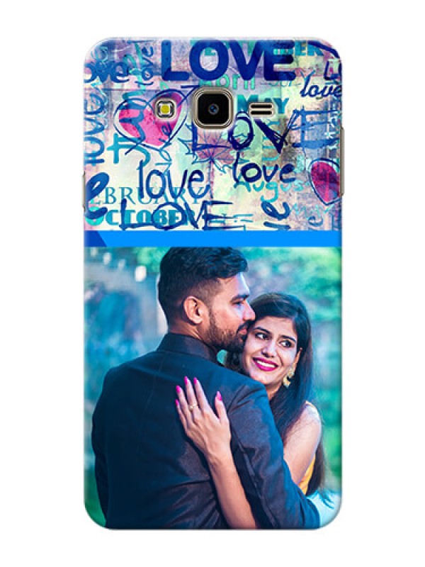 Custom Samsung Galaxy J7 Nxt Colourful Love Patterns Mobile Case Design