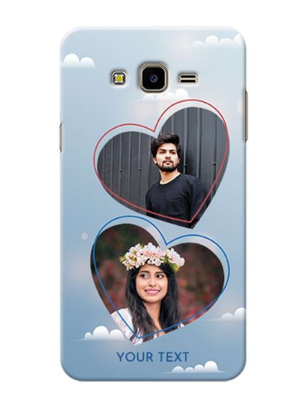 Custom Samsung Galaxy J7 Nxt couple heart frames with sky backdrop Design