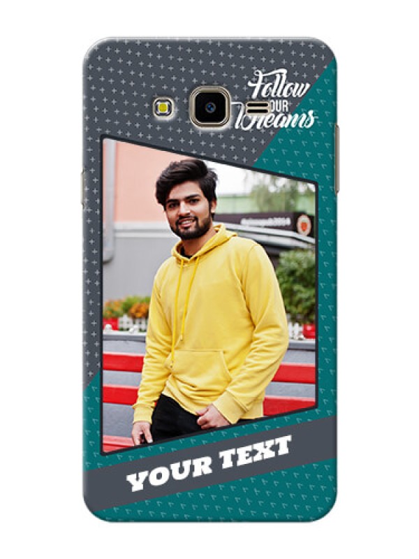 Custom Samsung Galaxy J7 Nxt 2 colour background with different patterns and dreams quote Design