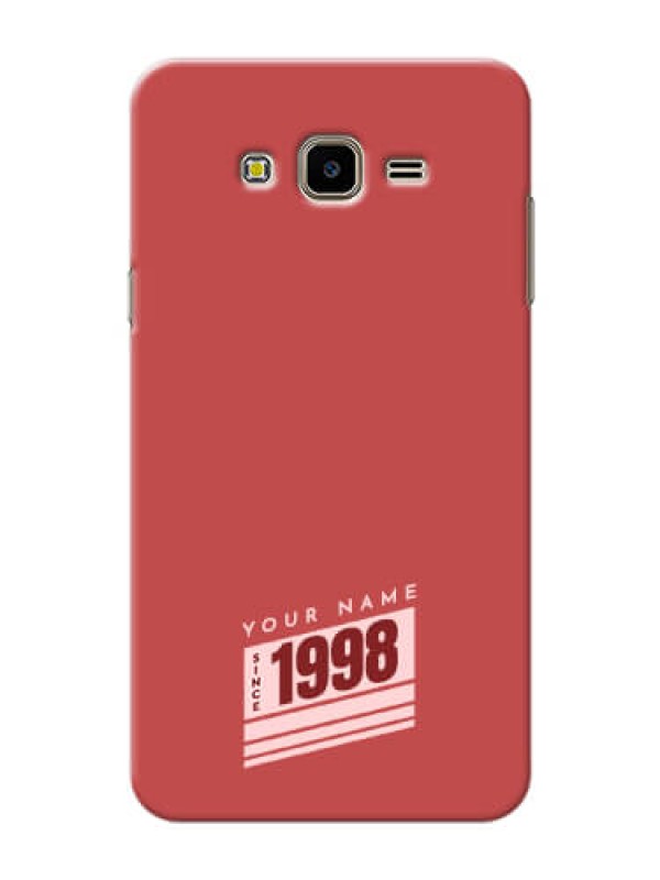 Custom Galaxy J7 Nxt Phone Back Covers: Red custom year of birth Design