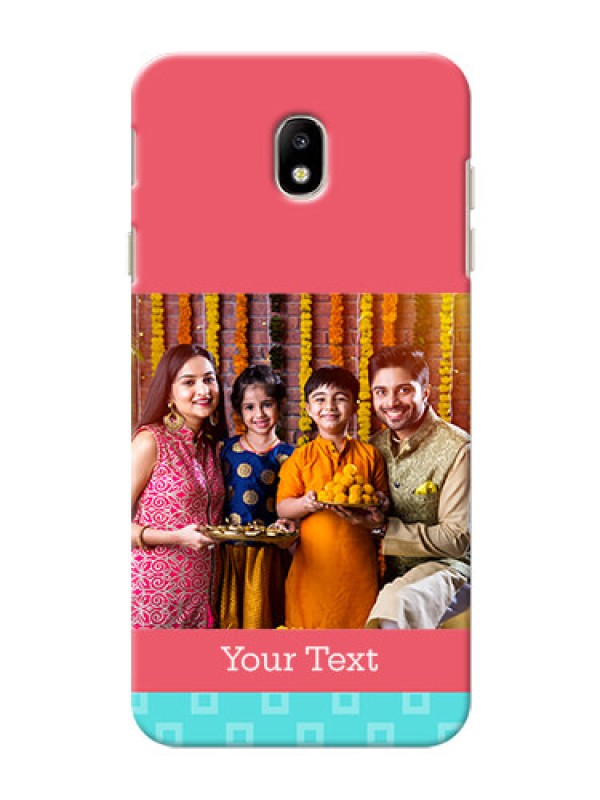 Custom Samsung Galaxy J7 Pro Pink And Blue Pattern Mobile Case Design