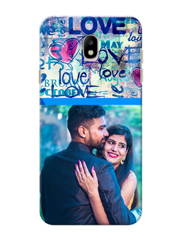 Custom Samsung Galaxy J7 Pro Colourful Love Patterns Mobile Case Design