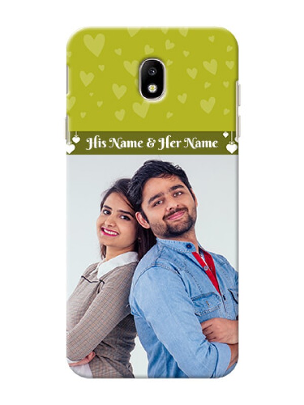 Custom Samsung Galaxy J7 Pro you and me design with hanging hearts Design
