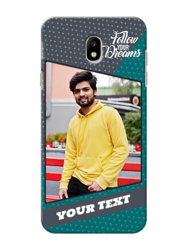 Custom Samsung Galaxy J7 Pro 2 colour background with different patterns and dreams quote Design