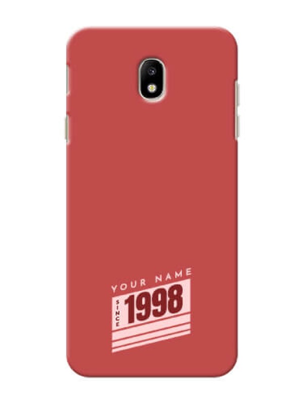 Custom Galaxy J7 Pro Phone Back Covers: Red custom year of birth Design