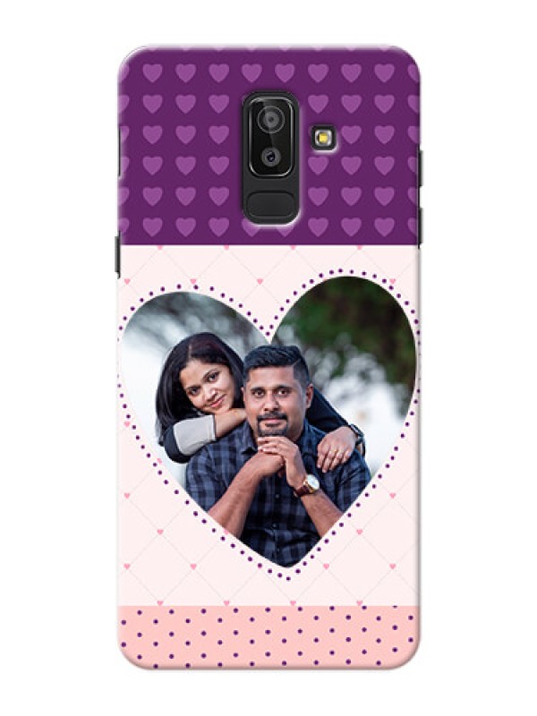Custom Samsung Galaxy J8 Violet Dots Love Shape Mobile Cover Design