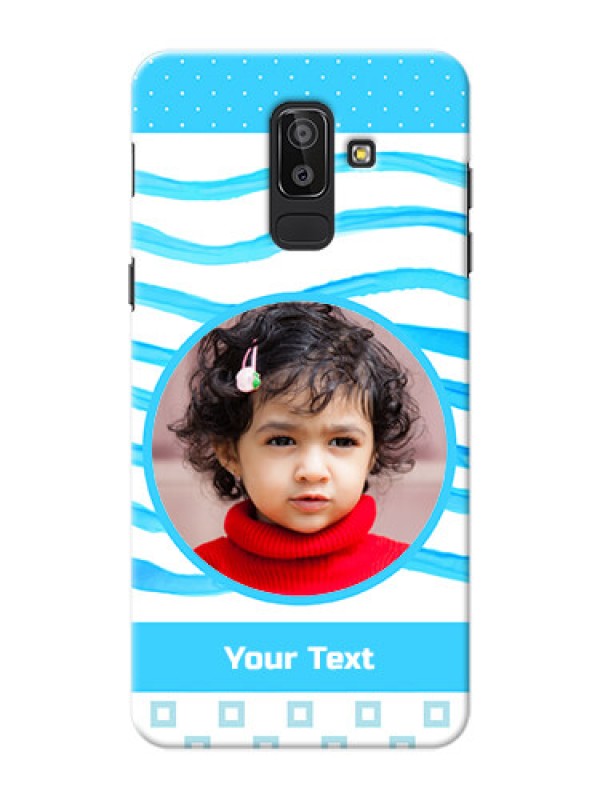 Custom Samsung Galaxy J8 Simple Blue Mobile Case Design