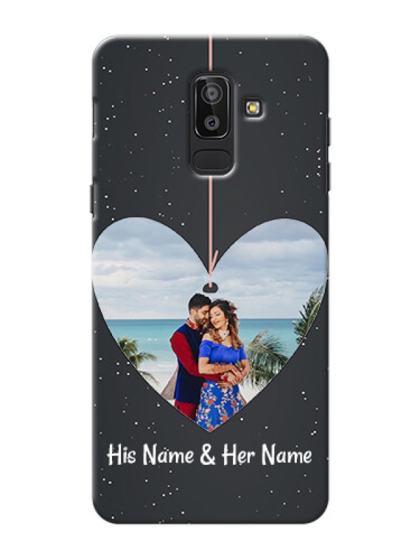 Custom Samsung Galaxy J8 Hanging Heart Mobile Back Case Design