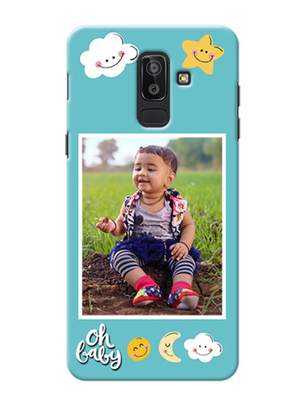 Custom Samsung Galaxy J8 kids frame with smileys and stars Design