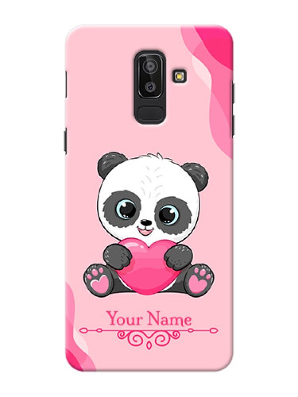 Custom Galaxy J8 Mobile Back Covers: Cute Panda Design