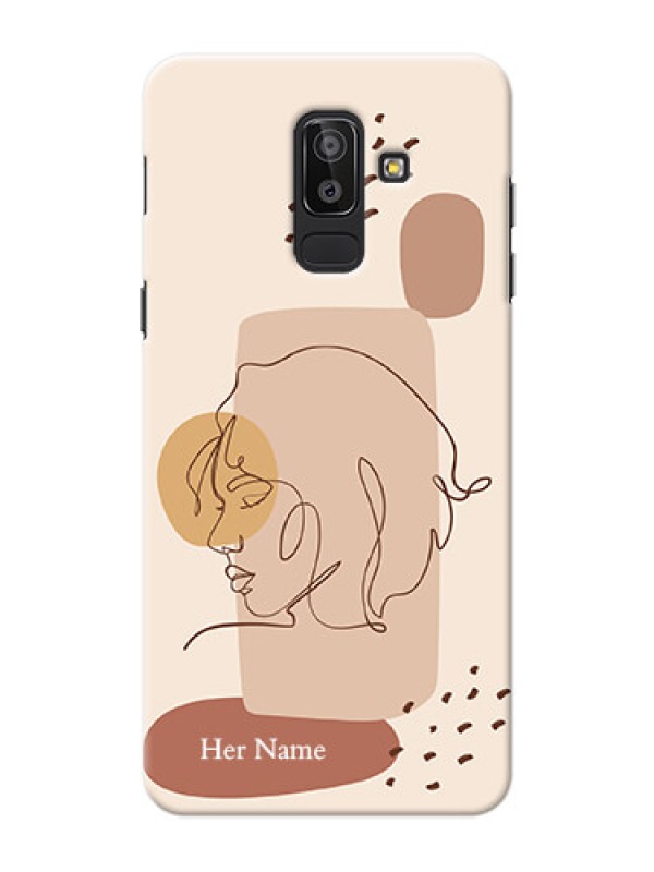Custom Galaxy J8 Custom Phone Covers: Calm Woman line art Design