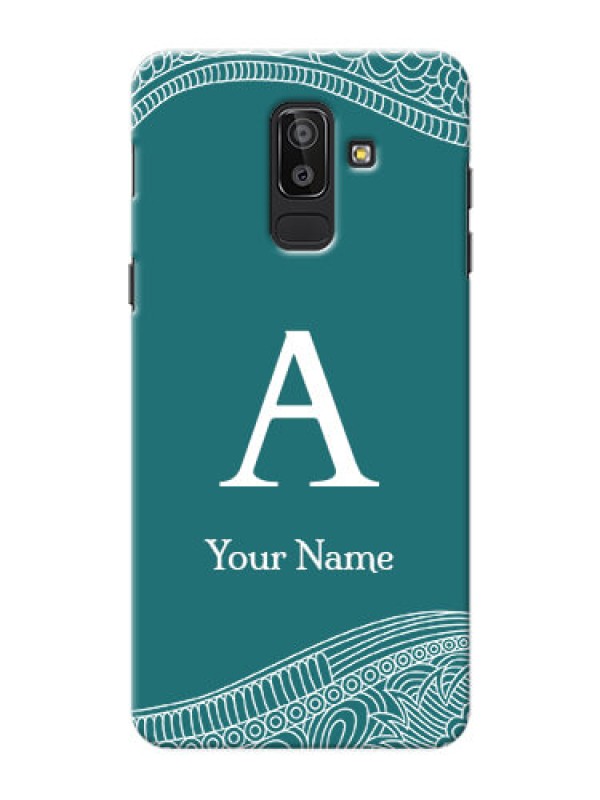 Custom Galaxy J8 Mobile Back Covers: line art pattern with custom name Design