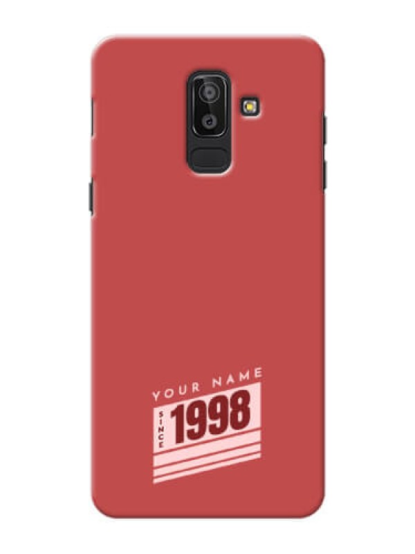 Custom Galaxy J8 Phone Back Covers: Red custom year of birth Design