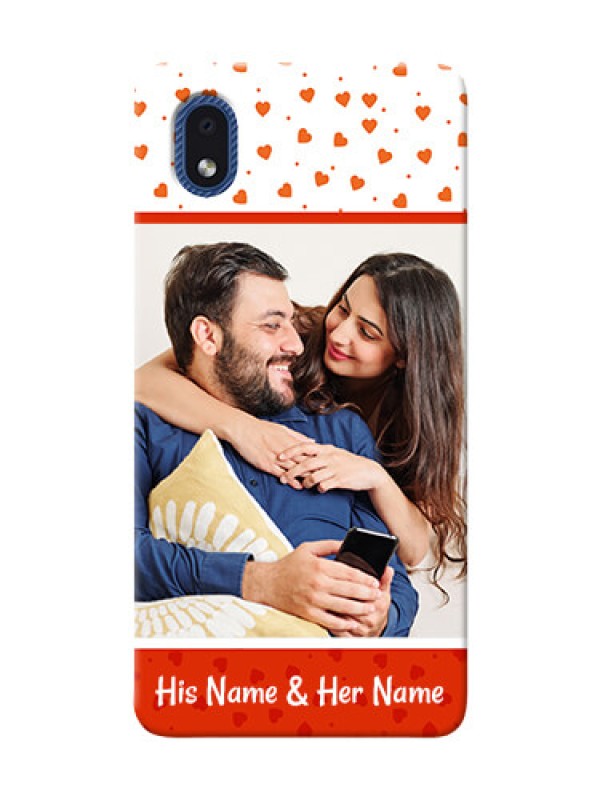 Custom Galaxy M01 Core Phone Back Covers: Orange Love Symbol Design