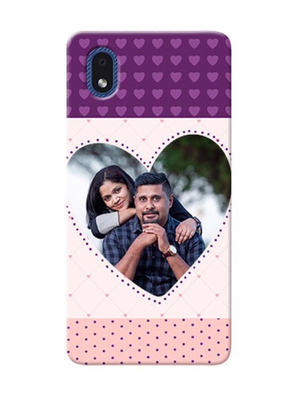 Custom Galaxy M01 Core Mobile Back Covers: Violet Love Dots Design