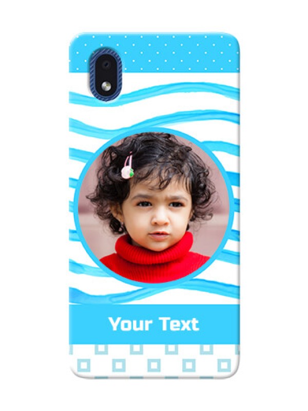Custom Galaxy M01 Core phone back covers: Simple Blue Case Design