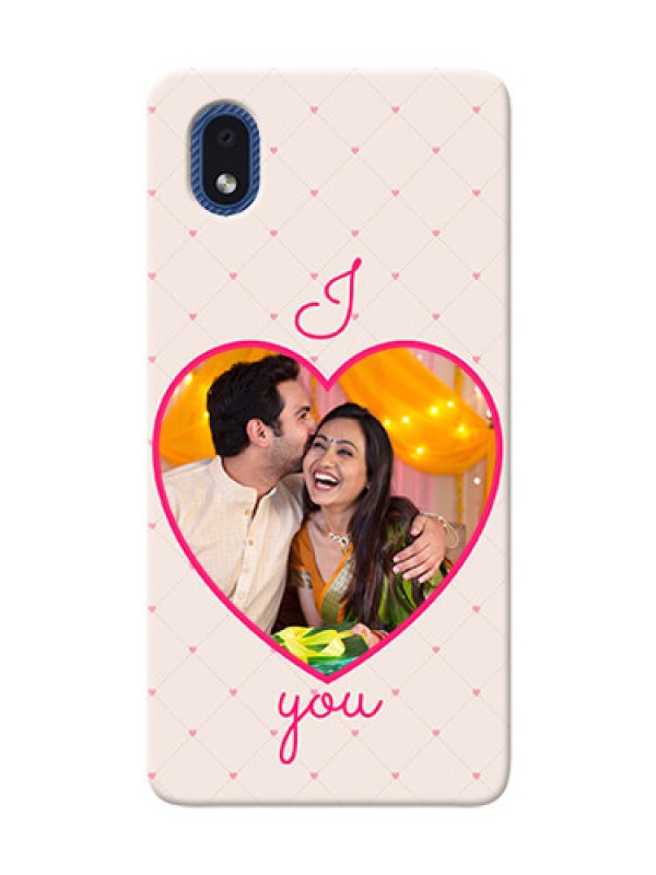Custom Galaxy M01 Core Personalized Mobile Covers: Heart Shape Design