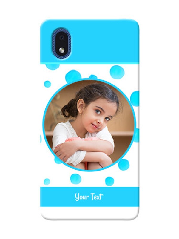 Custom Galaxy M01 Core Custom Phone Covers: Blue Bubbles Pattern Design