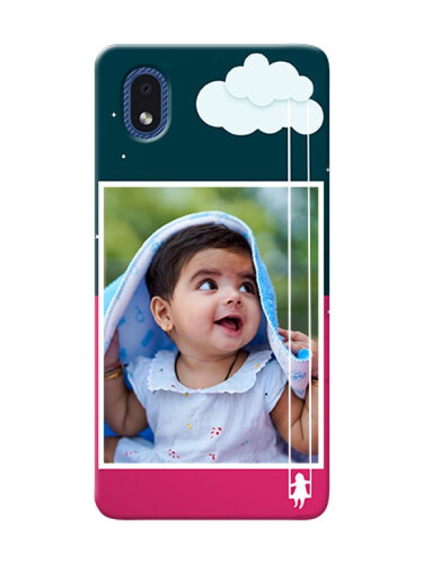Custom Galaxy M01 Core custom phone covers: Cute Girl with Cloud Design