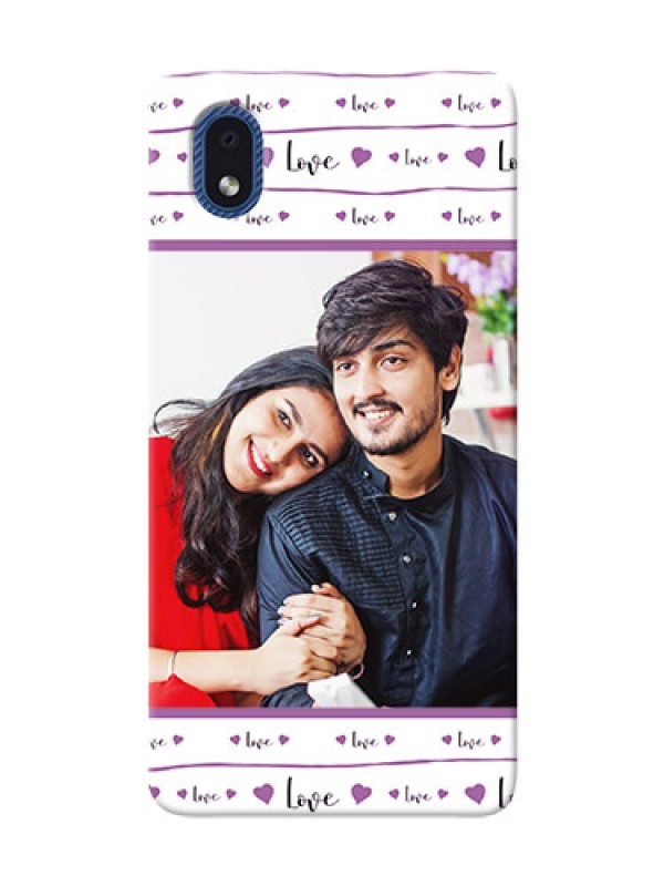 Custom Galaxy M01 Core Mobile Back Covers: Couples Heart Design