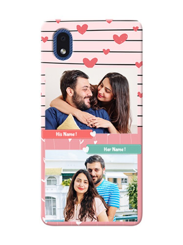 Custom Galaxy M01 Core custom mobile covers: Photo with Heart Design