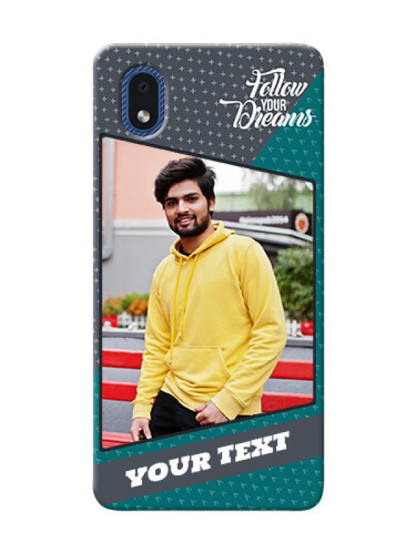 Custom Galaxy M01 Core Back Covers: Background Pattern Design with Quote