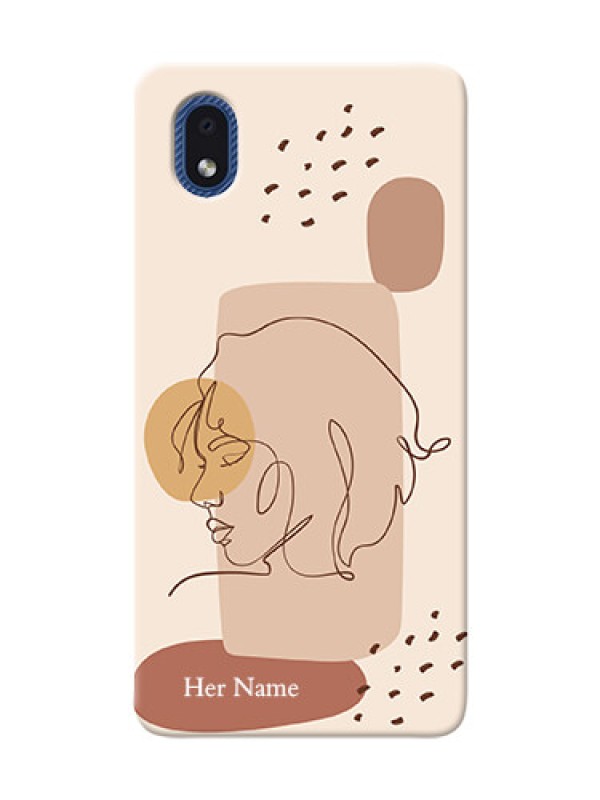Custom Galaxy M01 Core Custom Phone Covers: Calm Woman line art Design