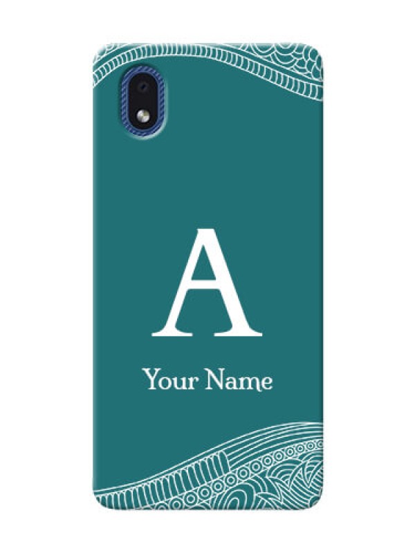 Custom Galaxy M01 Core Mobile Back Covers: line art pattern with custom name Design