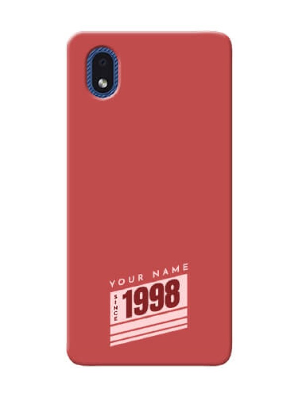 Custom Galaxy M01 Core Phone Back Covers: Red custom year of birth Design