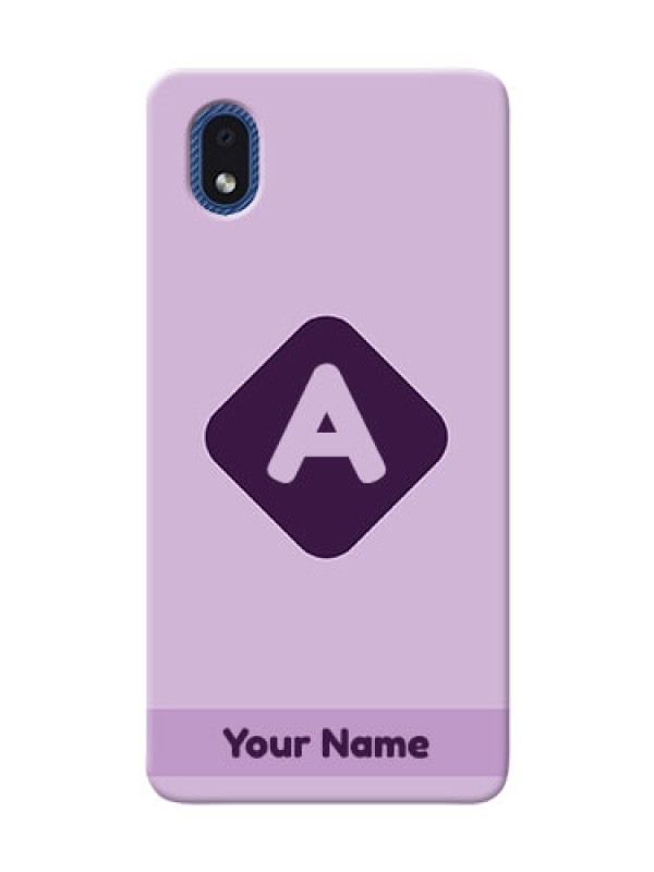 Custom Galaxy M01 Core Custom Mobile Case with Custom Letter in curved badge  Design