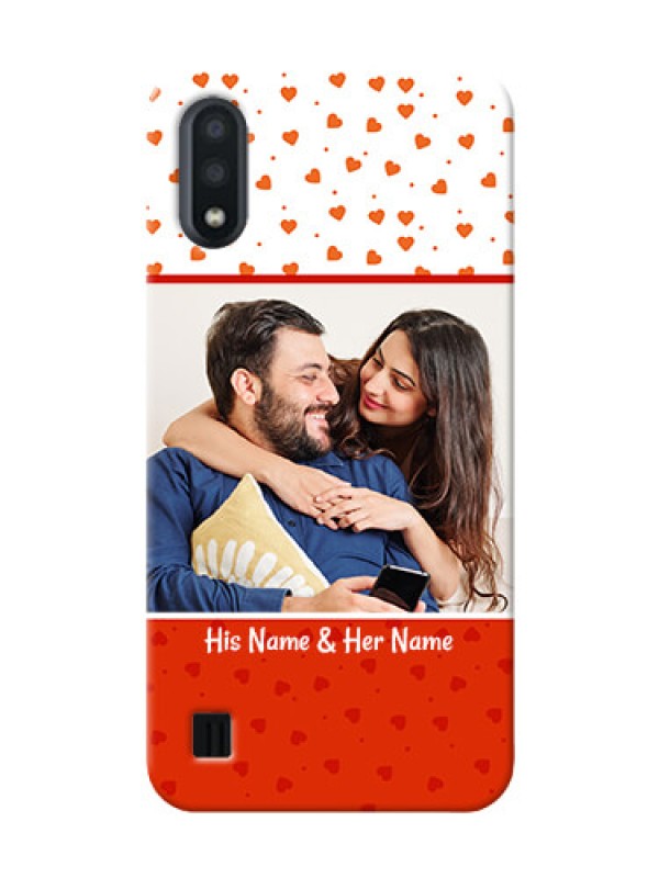Custom Galaxy M01 Phone Back Covers: Orange Love Symbol Design