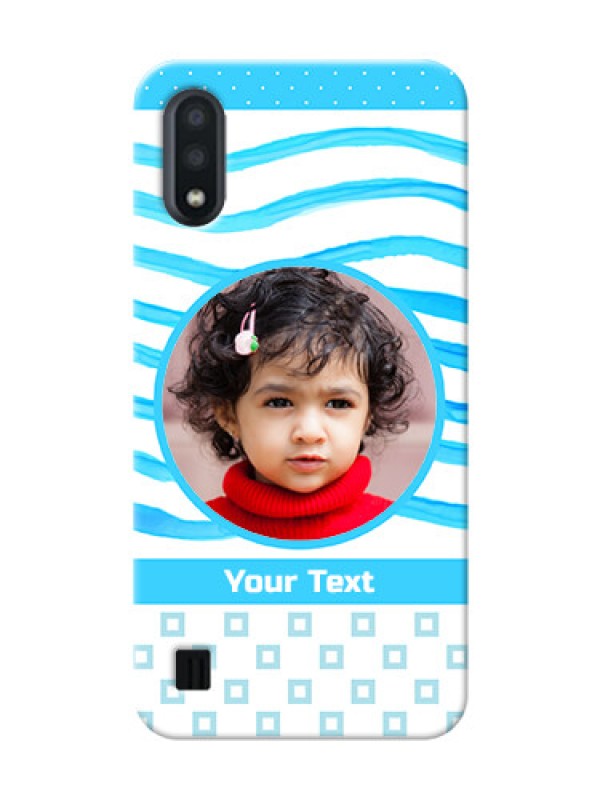 Custom Galaxy M01 phone back covers: Simple Blue Case Design