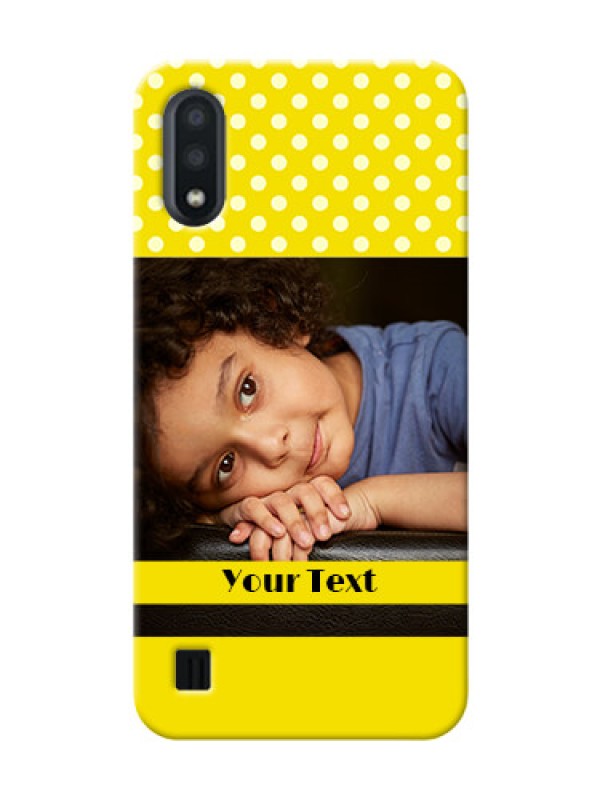Custom Galaxy M01 Custom Mobile Covers: Bright Yellow Case Design