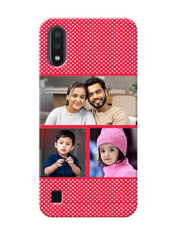 Custom Galaxy M01 mobile back covers online: Bulk Pic Upload Design