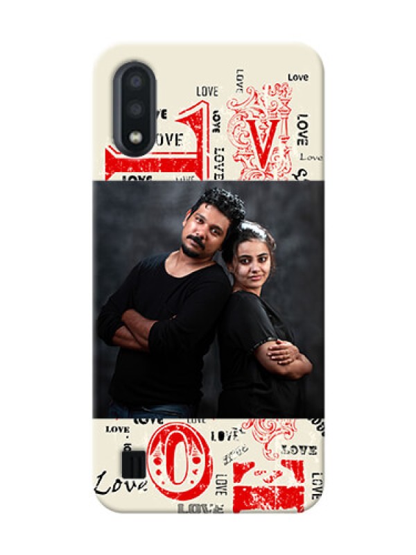 Custom Galaxy M01 mobile cases online: Trendy Love Design Case