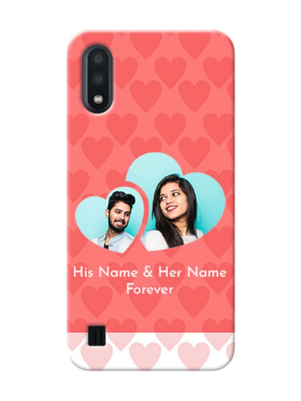 Custom Galaxy M01 personalized phone covers: Couple Pic Upload Design