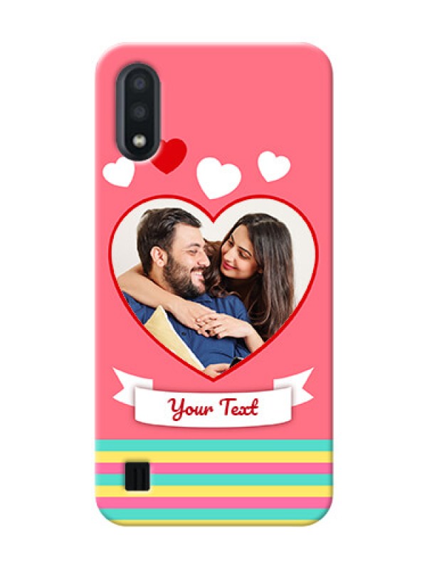 Custom Galaxy M01 Personalised mobile covers: Love Doodle Design